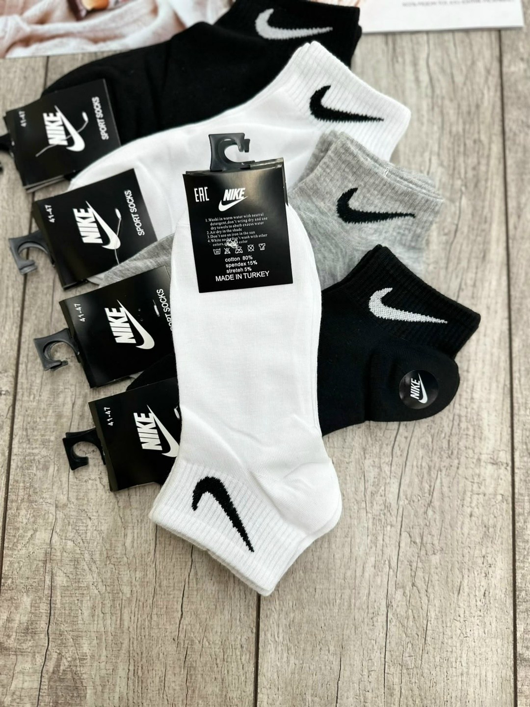 носки мужские,носки средние хлопковые набор 5 пар nike,носки,носки спортивные,носки 5 пар