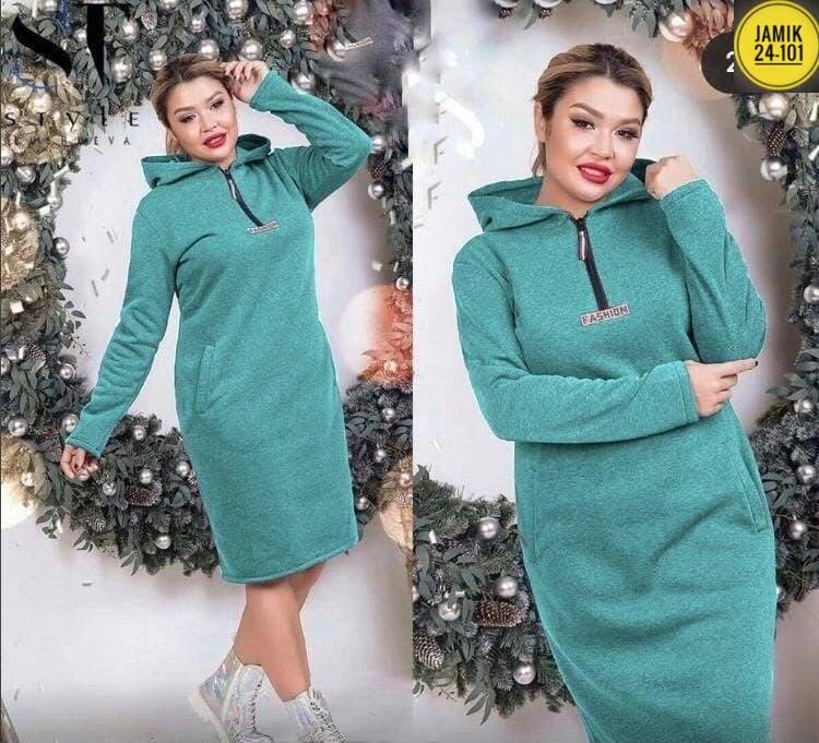 платье флис,платье с капюшоном ,платье толстовка женское,платье трикотажное женское,теплое платье