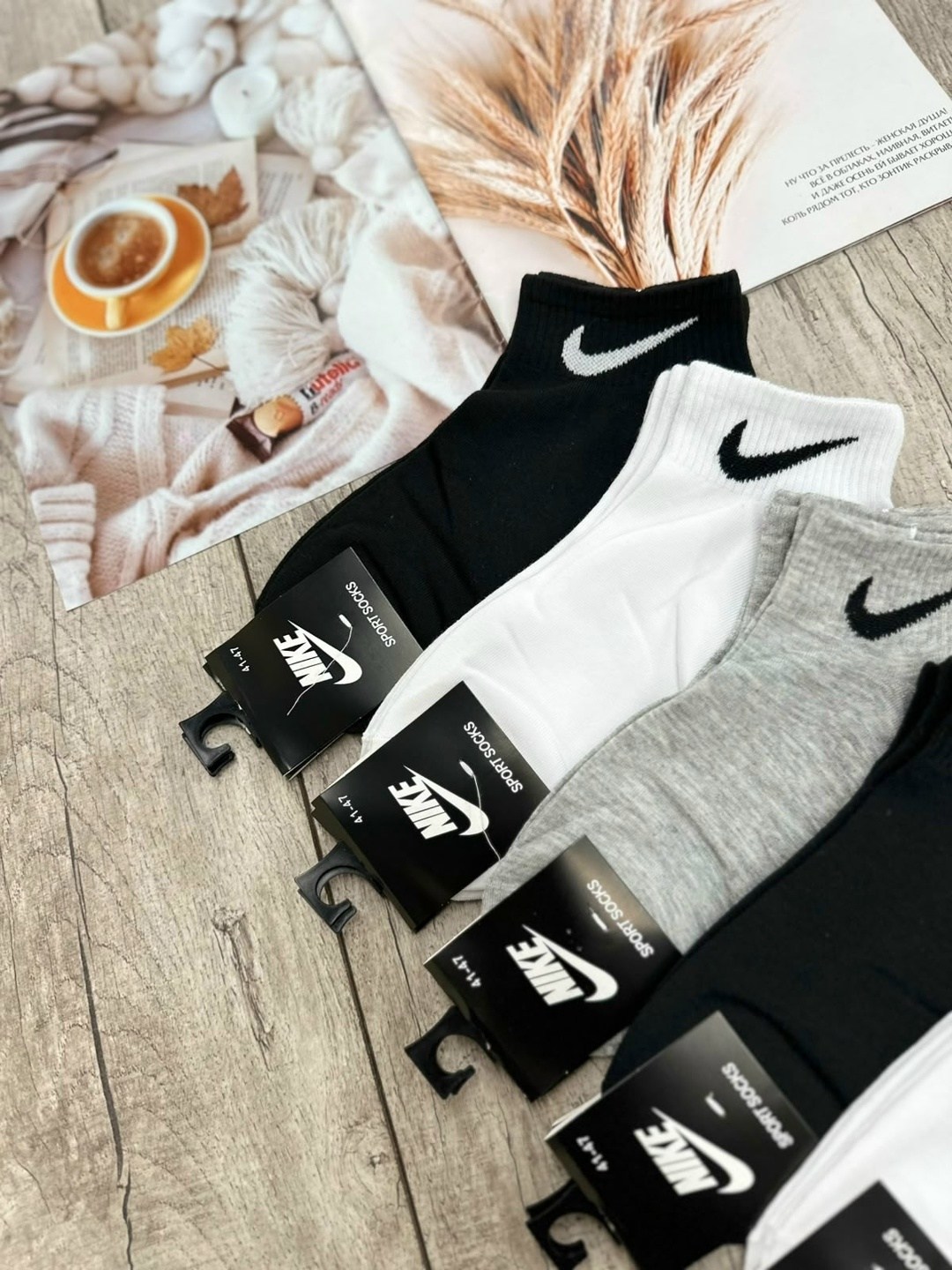 носки мужские,носки средние хлопковые набор 5 пар nike,носки,носки спортивные,носки 5 пар