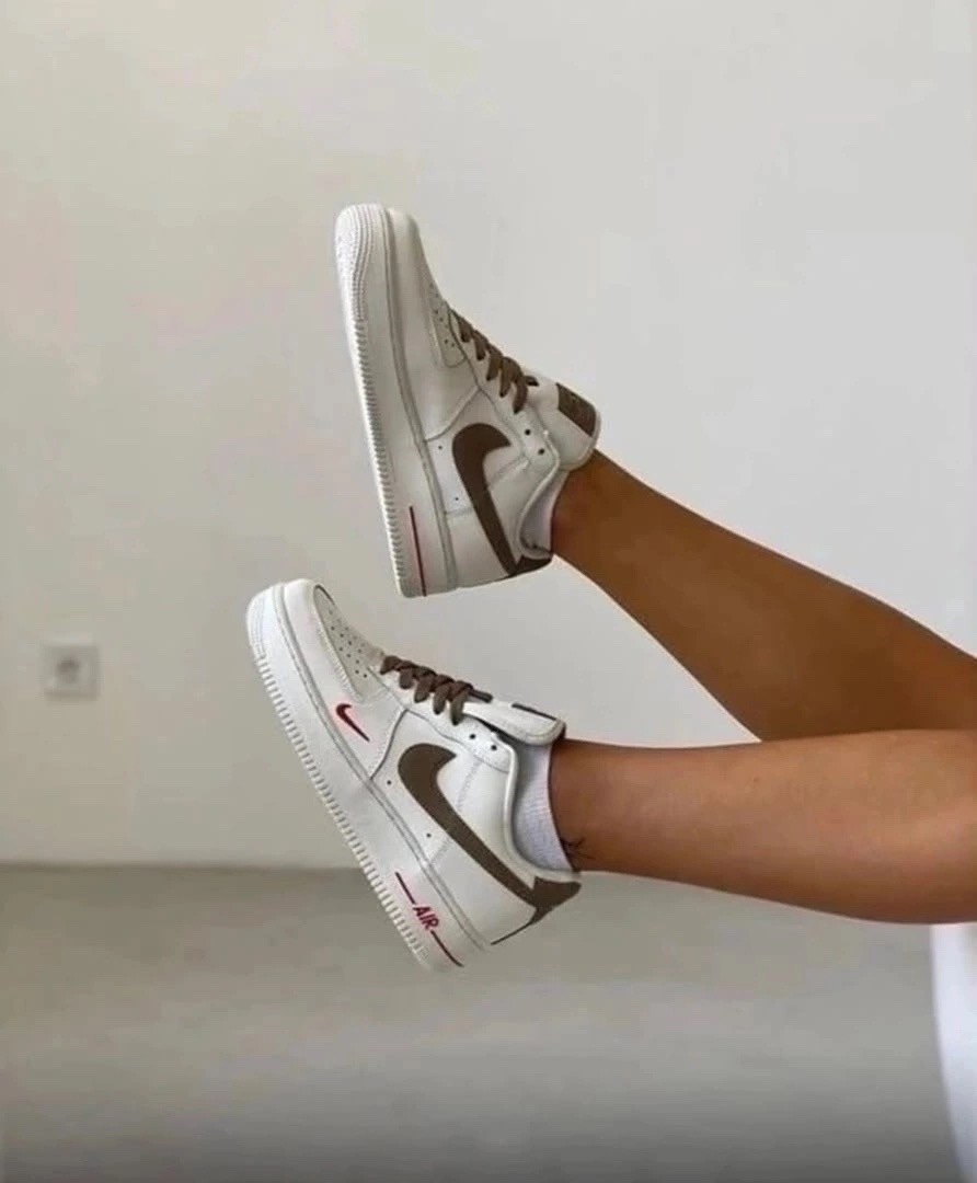 кросcовки nike air force 1,кроссовки мужские,мужской обуви,кроссовки nike air force 1 low бело-коричневые,кроссовки женские мужские