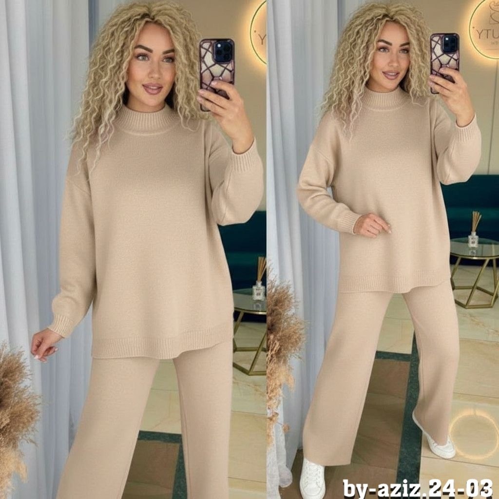 костюм женский,костюм двойка вязаный оверсайз haianh fashion,костюм женский трикотажный,костюм трикотажный,трикотажный брючный костюм