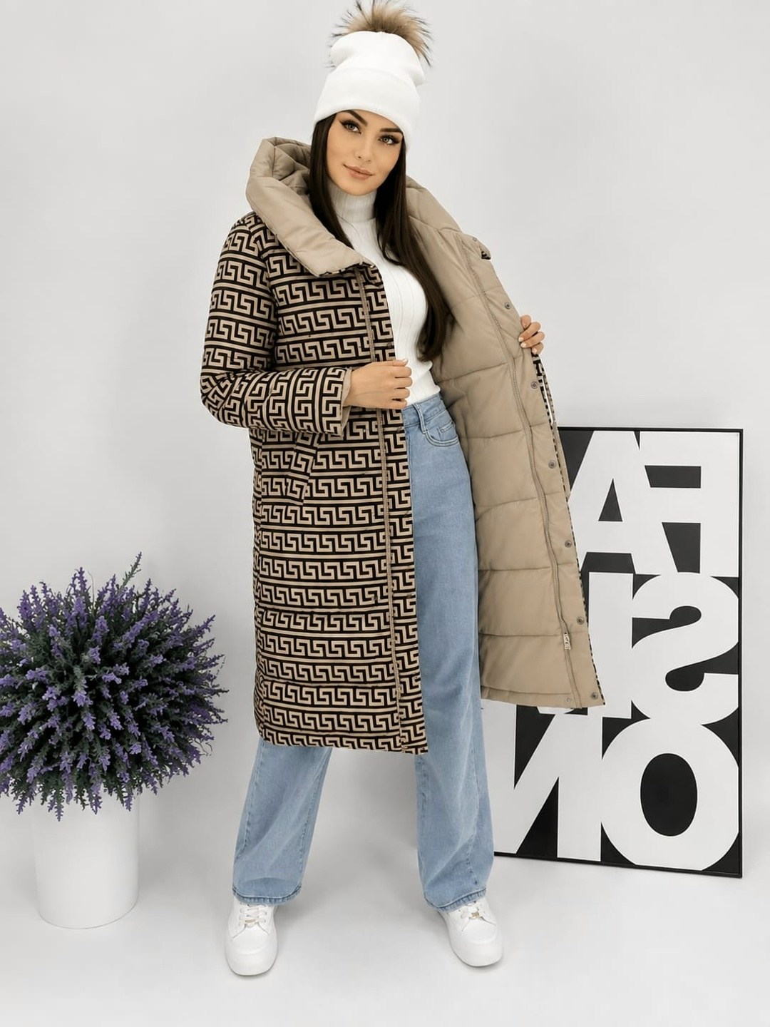 куртка зима,куртка зима двухсторонняя,куртка женская бежевая,пуховик женский,пуховик двухсторонний