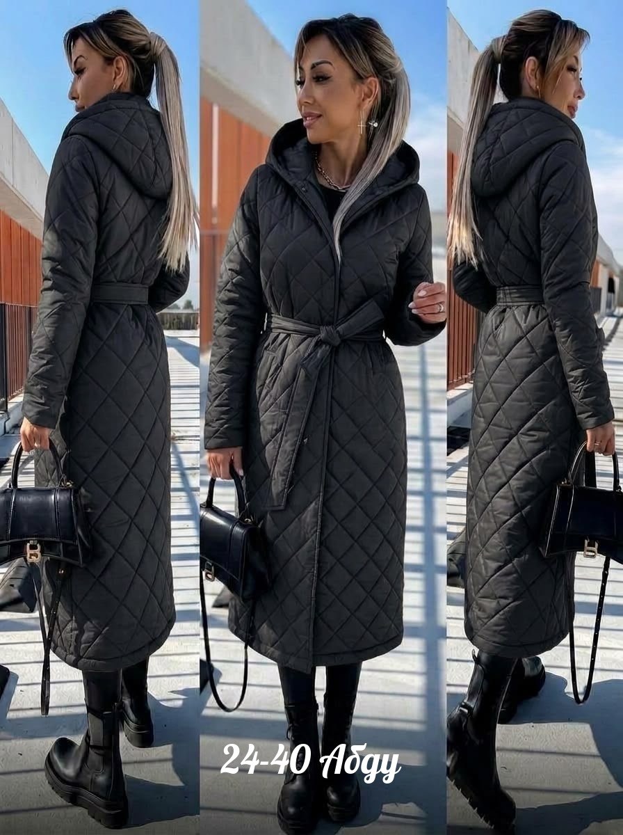 пальто стеганое с капюшоном удлиненное vin_style,пальто стеганое,женское стеганое пальто,пальто на синтепоне,пальто стеганое удлиненное
