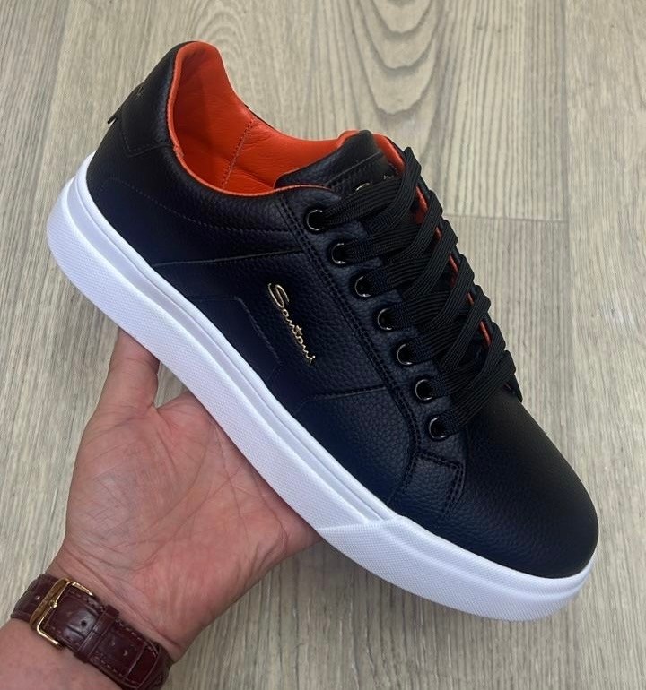 ,кроссовки santoni,кожаные кеды santoni,кеды мужские,мужской кроссовки
