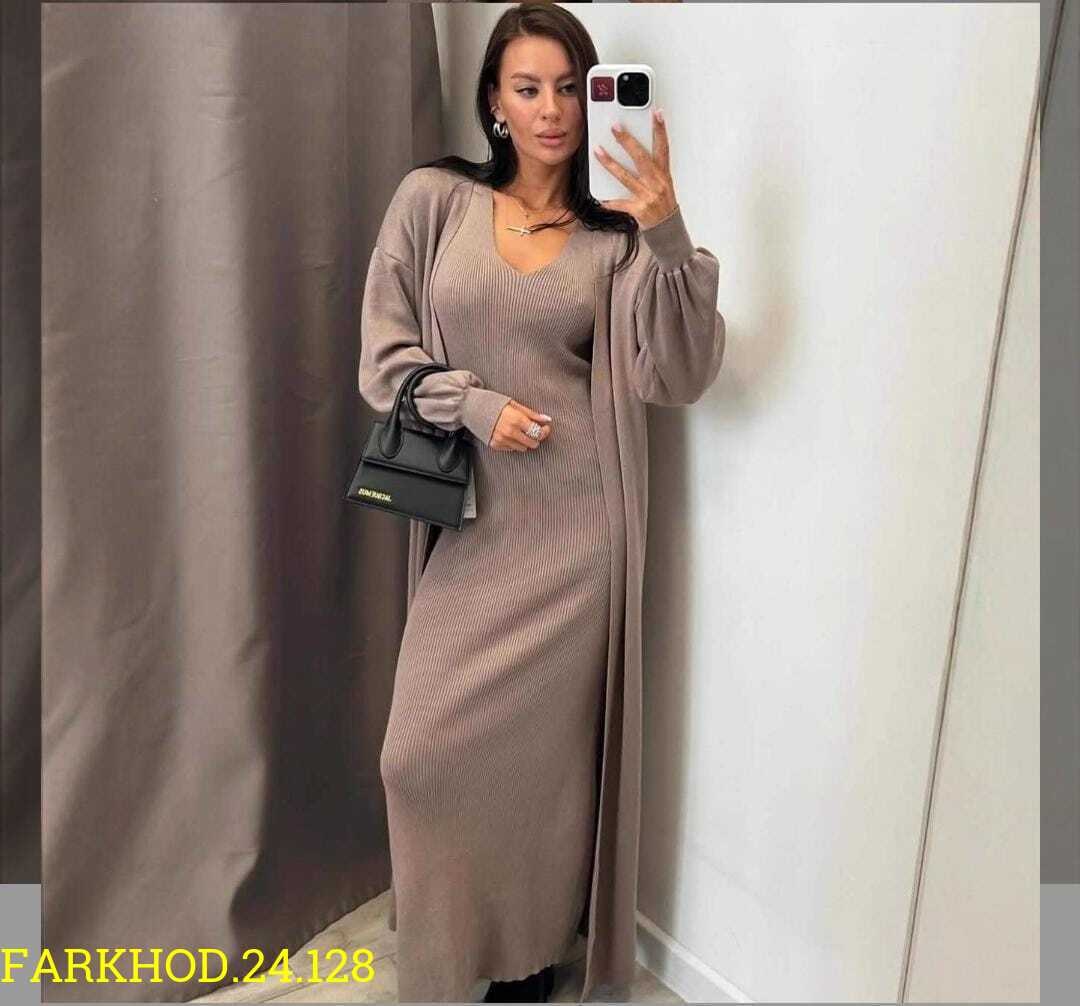 платье лапша с кардиганом,костюм двойка с платьем и кардиганом,платье лапша длинное и кардиган,платье двойка с кардиганом,кардиган