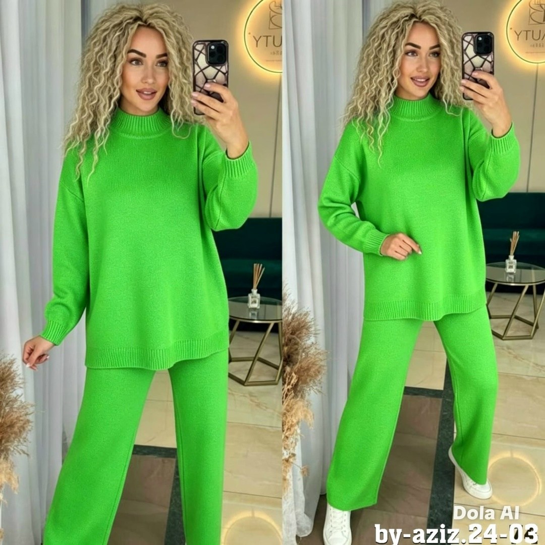 костюм женский,костюм двойка вязаный оверсайз haianh fashion,костюм женский трикотажный,костюм трикотажный,трикотажный брючный костюм