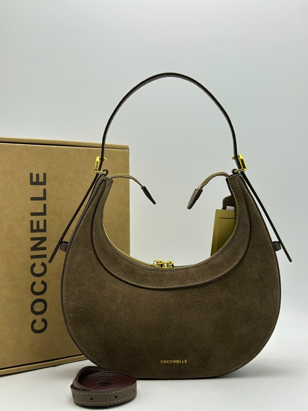 сумка coccinelle,сумка хобо coccinelle натуральная замша,брендовые сумочки,сумка coccinelle натуральная замша люкс,сумки женская