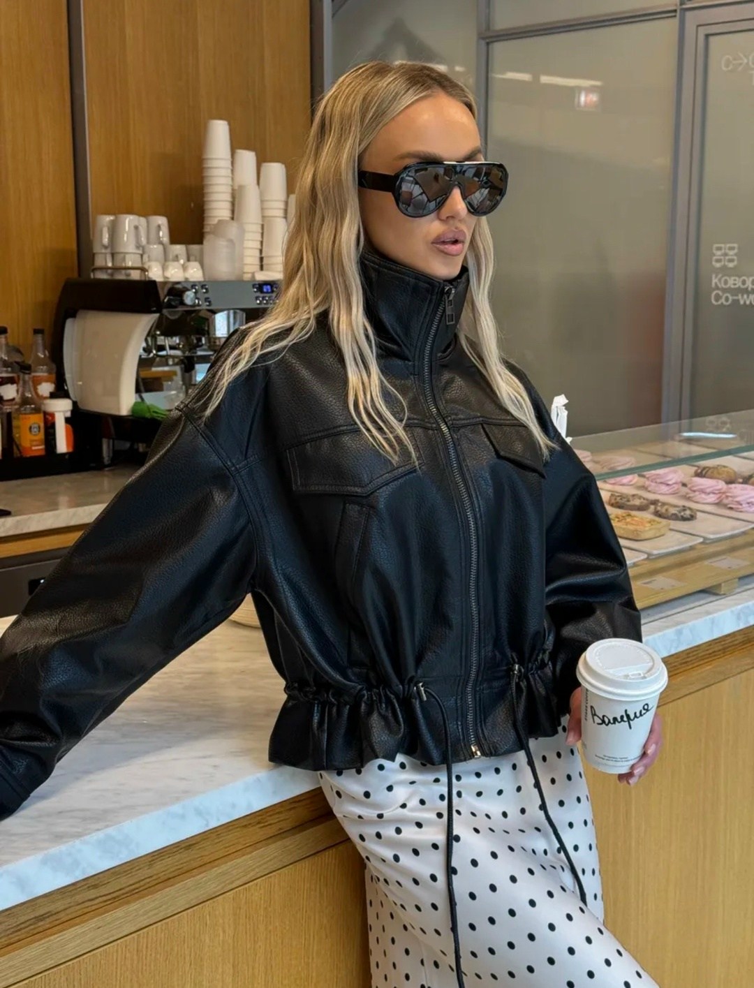 куртка кожаная,куртка косуха,куртка кожаная косуха oversize,куртка женская,кожаная женская куртка