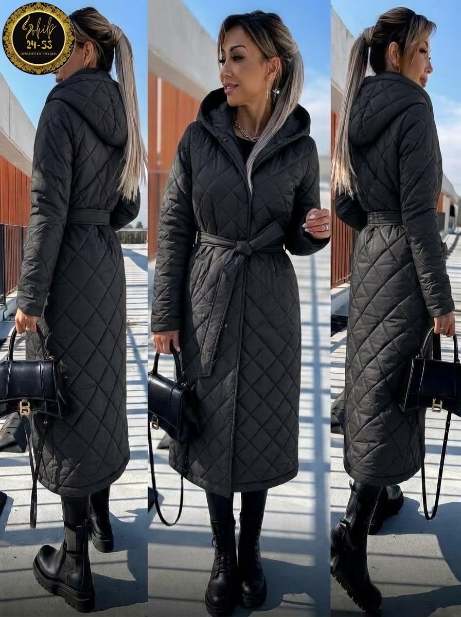 пальто стеганое с капюшоном удлиненное vin_style,пальто на синтепоне,пальто стеганое,пальто стеганое удлиненное с капюшоном,удлиненная куртка