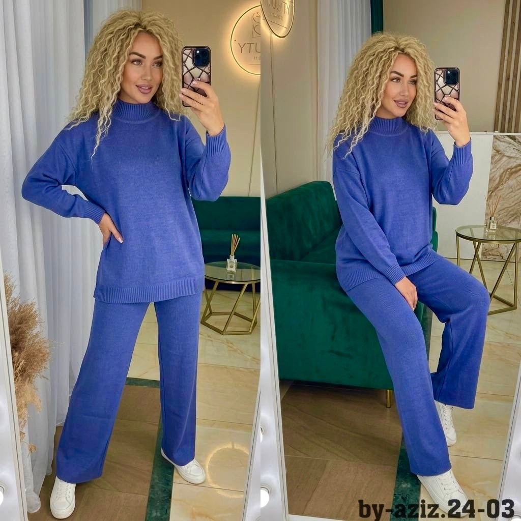 костюм женский,костюм двойка вязаный оверсайз haianh fashion,костюм женский трикотажный,костюм трикотажный,трикотажный брючный костюм