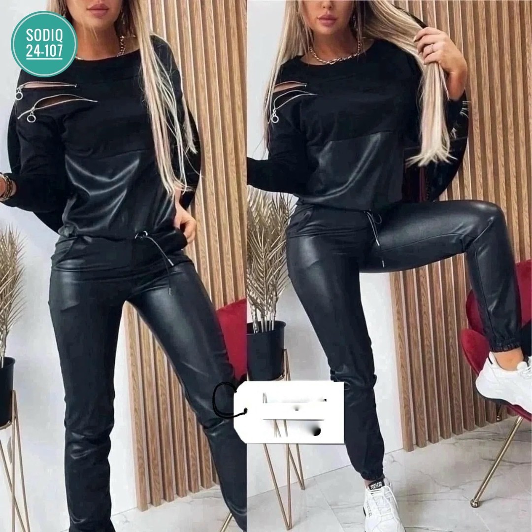 костюм из экокожи,спортивный костюм из экокожи,cпортивный костюм женский на флисе,женские спортивные костюмы,костюм двойка эко кожа
