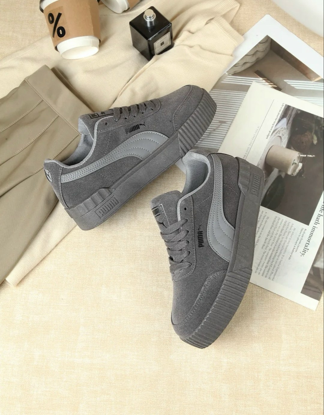 ,кеды пума женские бархатные серые,puma кроссовки,кроссовки puma suede серые, женская