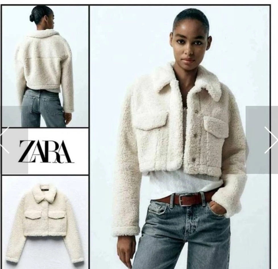 куртка из искусственной овчины zara,жакет теплый,короткая куртки,короткая куртка женская,укороченная куртка