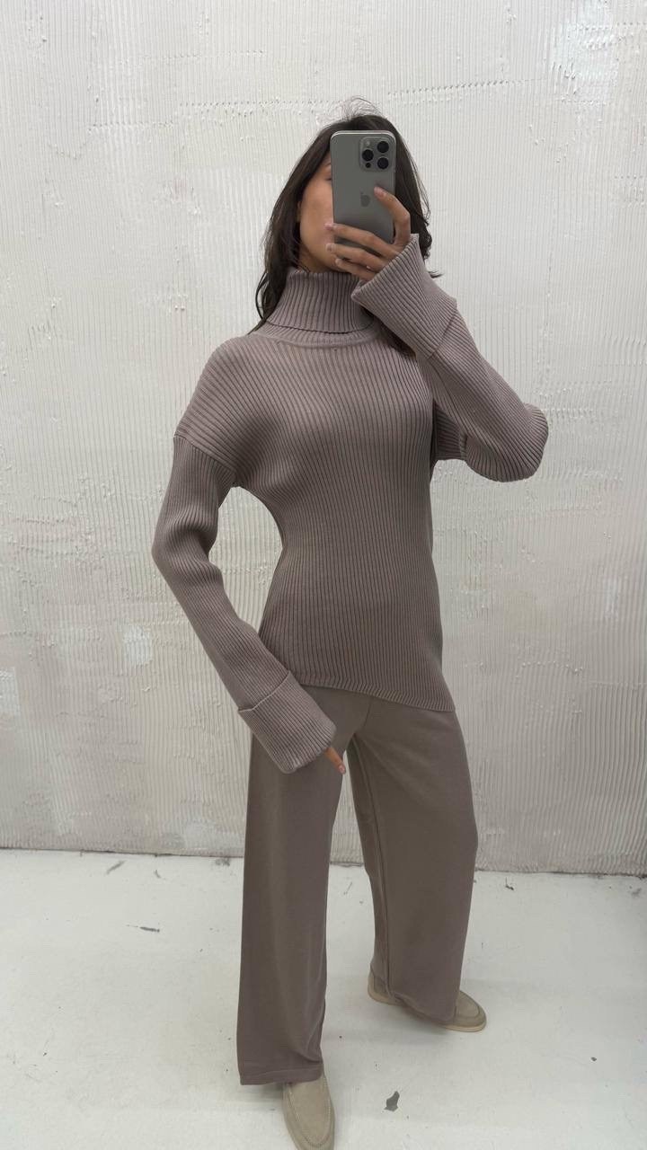 костюм брючный вязаный лапша qu style,женский костюм вязаный лапша suitsport 180108320,трикотажный костюм брючной,костюм кашемир лапша,трикотажный костюм