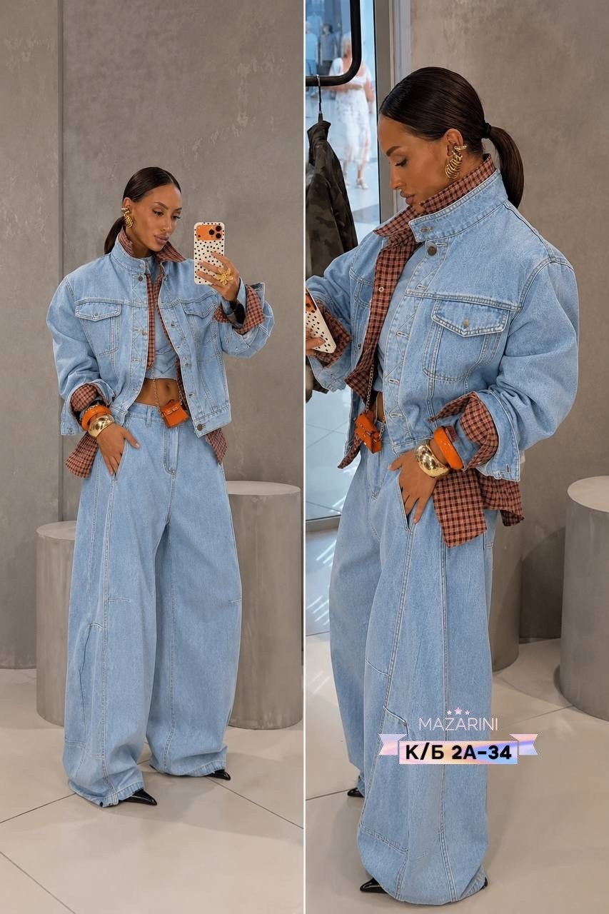 широкие джинсы,джинсовая куртка,джинсовый костюм,denim jacket
