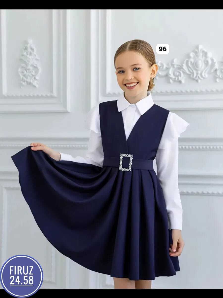 сарафан школьный для девочки,школьный сарафан,сарафан для школы,сарафан для девочки в школу,сарафан школьный 22-7309 синий