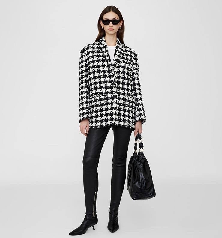 твидовый жакет zara,жакеты,твидовый жакет зара,женские жакеты,жакет гусиная лапка