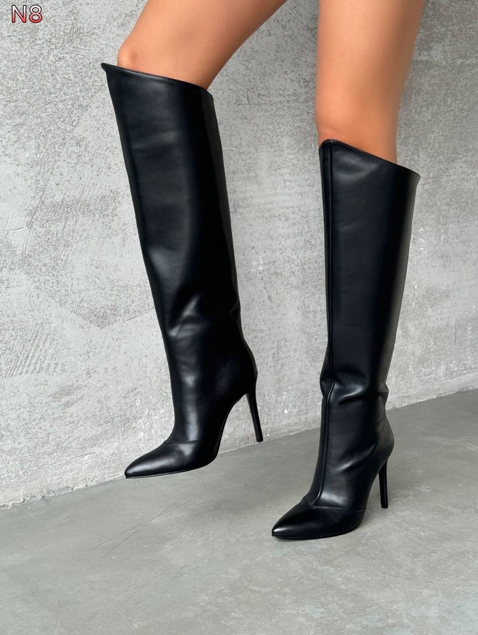 сапоги демисезонные на каблуке magic heels цвет черный,сапоги трубы,сапоги на шпильке,сапоги демисезонные на каблуке magic heels,сапоги трубы на каблуке