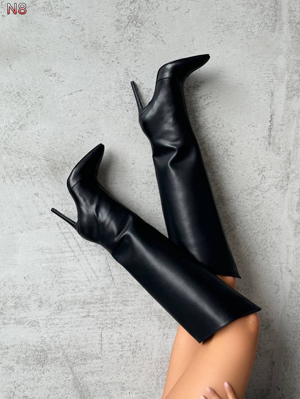 сапоги демисезонные на каблуке magic heels цвет черный,сапоги трубы,сапоги на шпильке,сапоги демисезонные на каблуке magic heels,сапоги трубы на каблуке