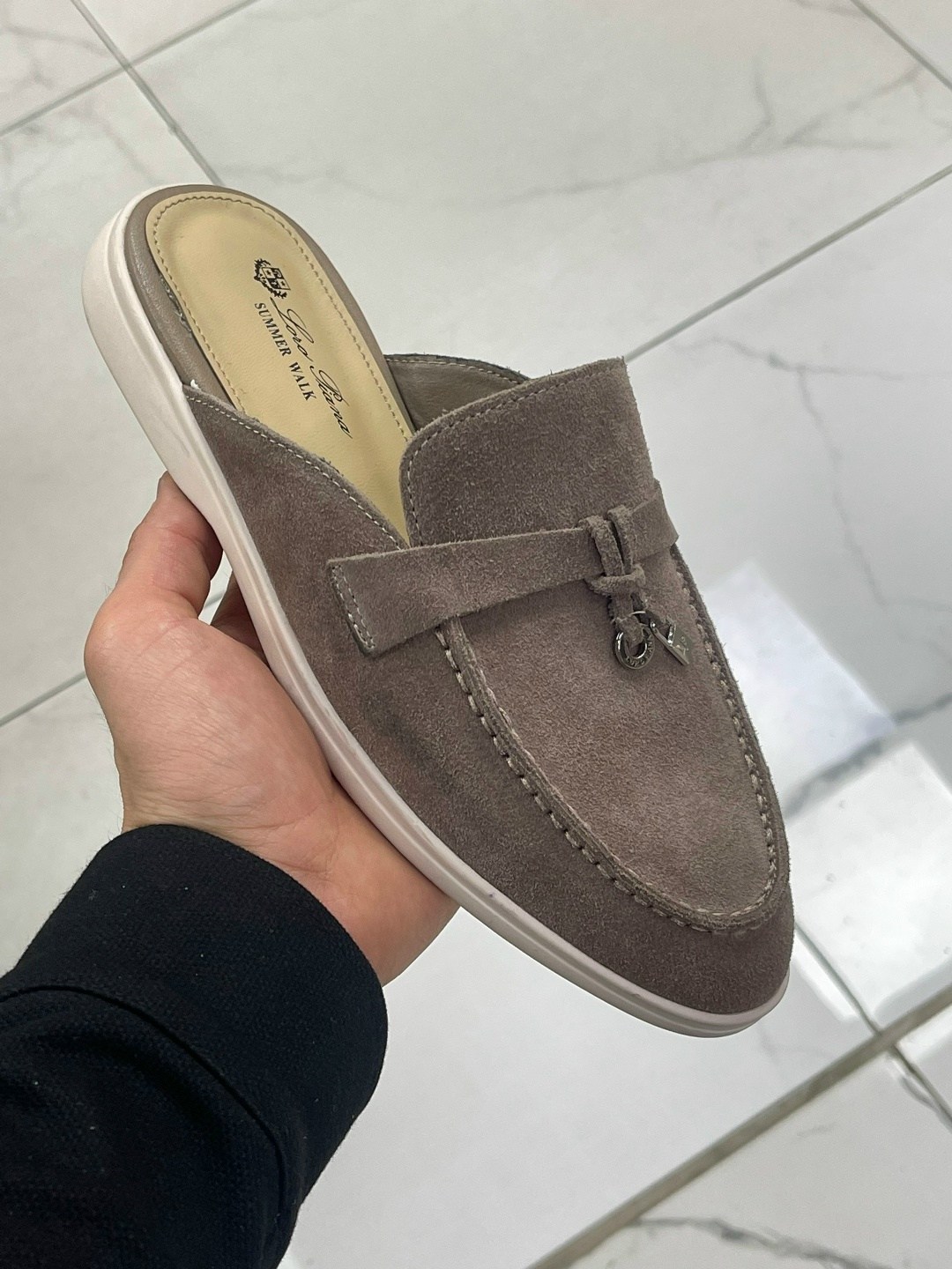 ,сабо замшевые,мюли loro piana,женская ,loro piana лоферы