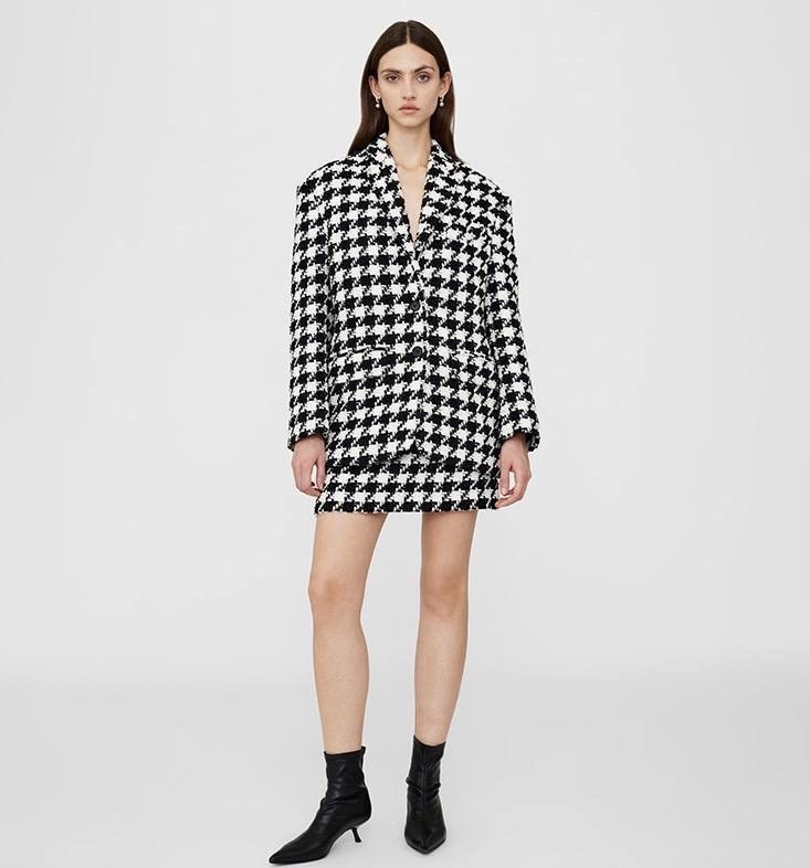 твидовый жакет zara,жакеты,твидовый жакет зара,женские жакеты,жакет гусиная лапка
