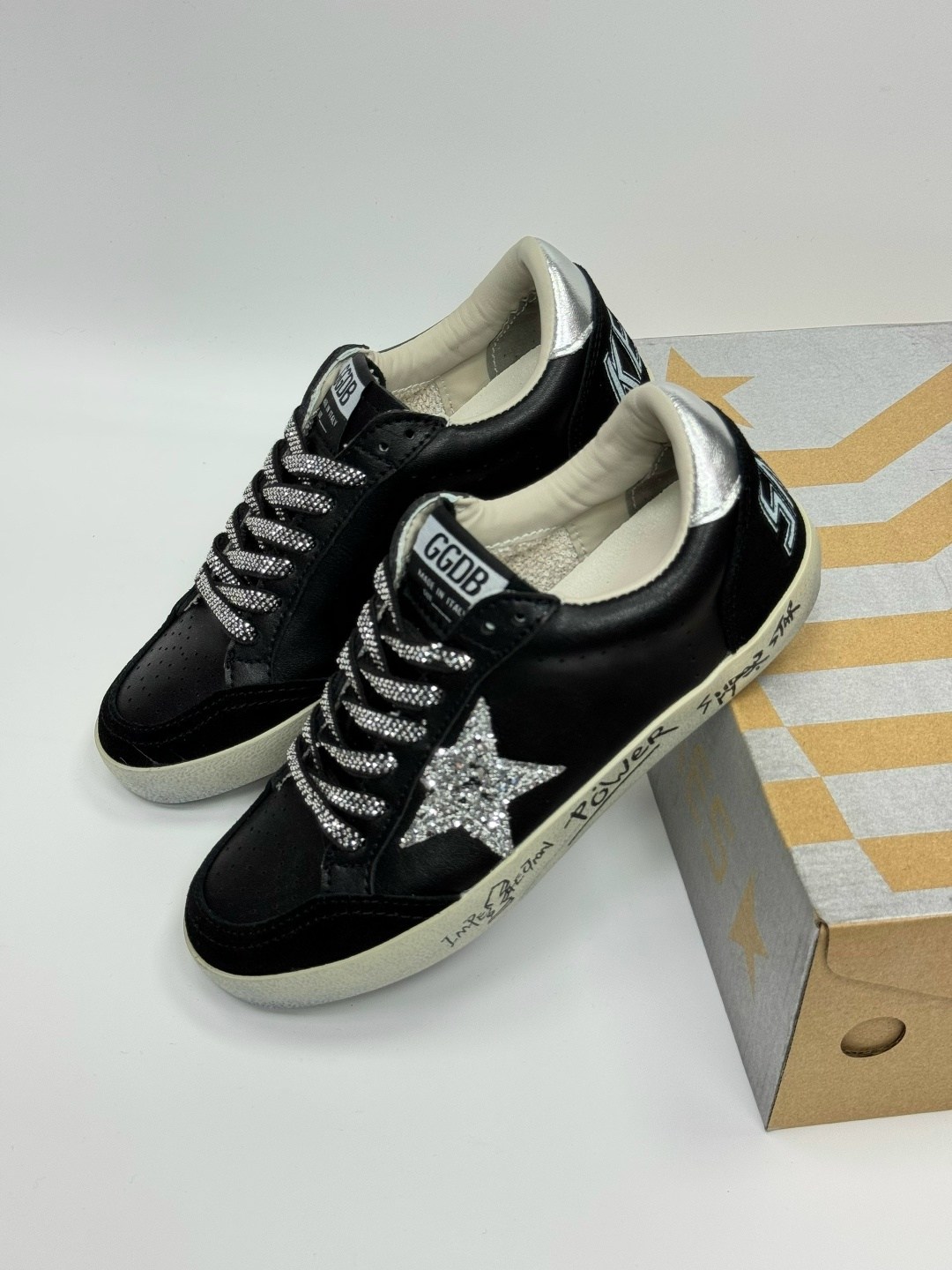 golden goose кеды hi star на платформе черный,,кеды golden goose, женская,golden goose кеды super-star черный
