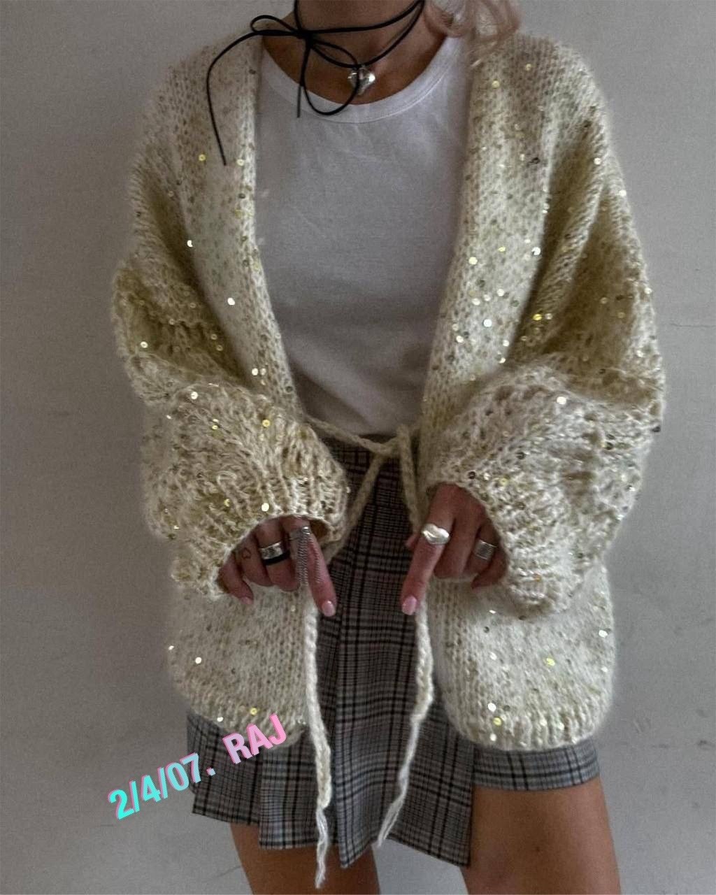кардиган женский вязаный,вязаная кофта,вязаный кардиган,кофта с пайетками,кардиган с пайетками