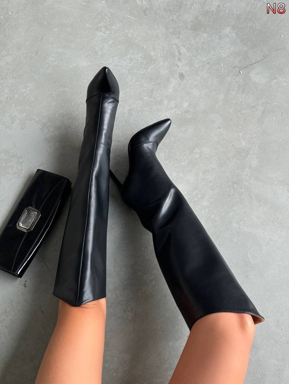 сапоги демисезонные на каблуке magic heels цвет черный,сапоги трубы,сапоги на шпильке,сапоги демисезонные на каблуке magic heels,сапоги трубы на каблуке