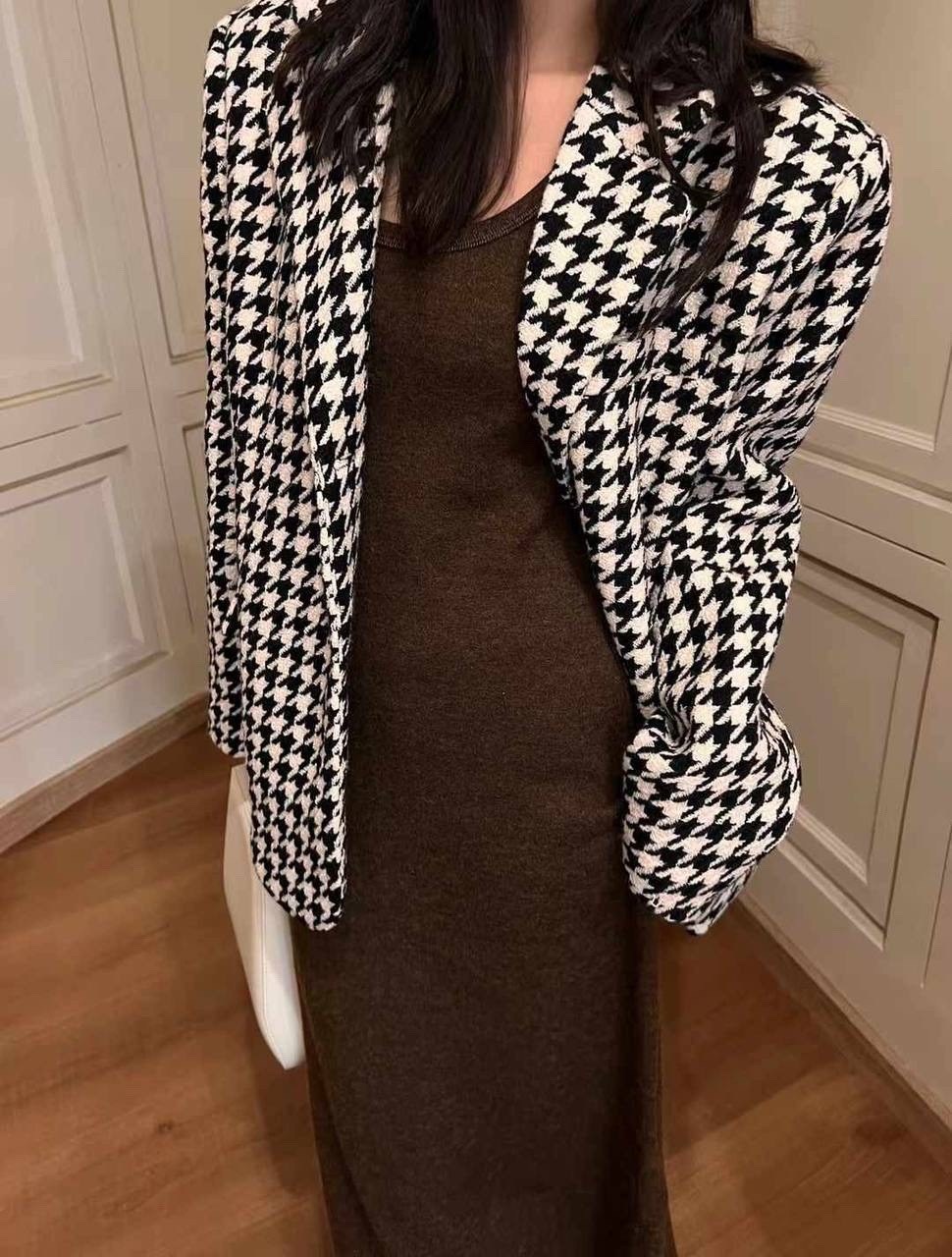 твидовый жакет zara,жакеты,твидовый жакет зара,женские жакеты,жакет гусиная лапка