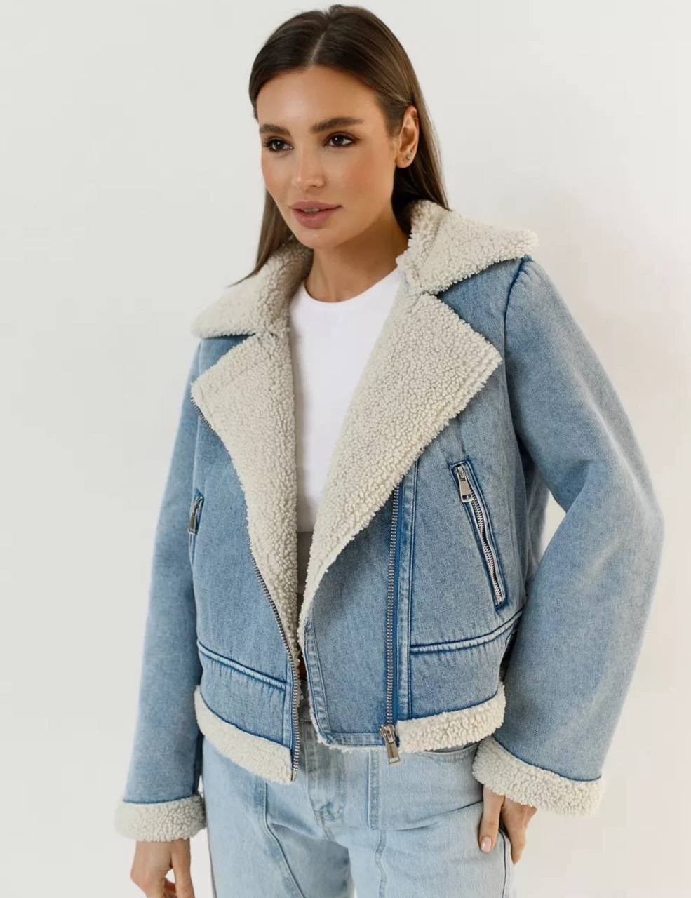 дубленка джинсовая,куртка джинсовая утеплённая konessstyle,дубленка женская джинсовая осень короткая авиатор модная matvienko,женская джинсовая куртка с меховой подкладкой,джинсовая куртка с мехом из