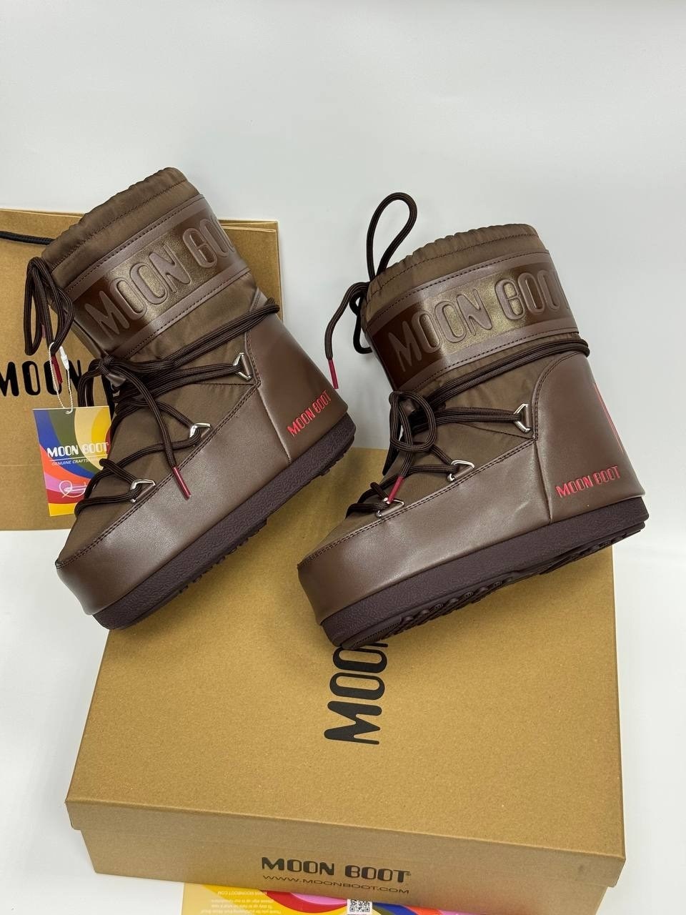 зимние ботинки moon boot,детские зимние ботинки icon nylon moon boot коричневый,ботинки moon boot,зимние ботинки icon moon boot kids коричневый,зимние сапоги moon boot