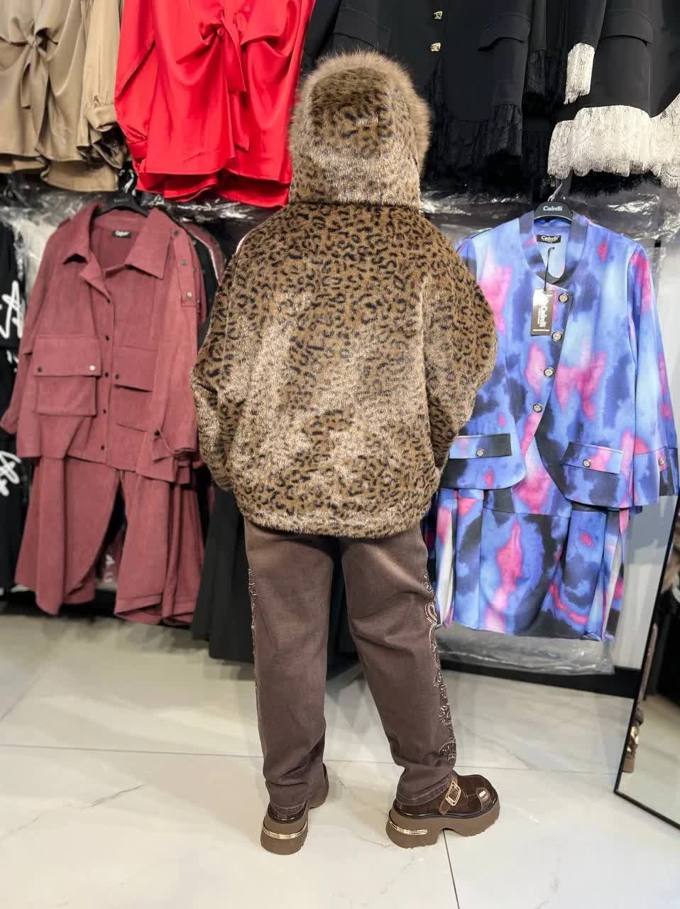 шуба искусственная леопардовая экомех lucky fashion,куртка меховая,куртка женская,куртка,леопардовая шуба