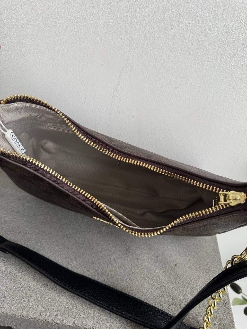 сумка женская coach,сумка coach,стильная женская сумка,coach teri shoulder bag ca548 in signature canvas dark brown,coach сумка на плечо