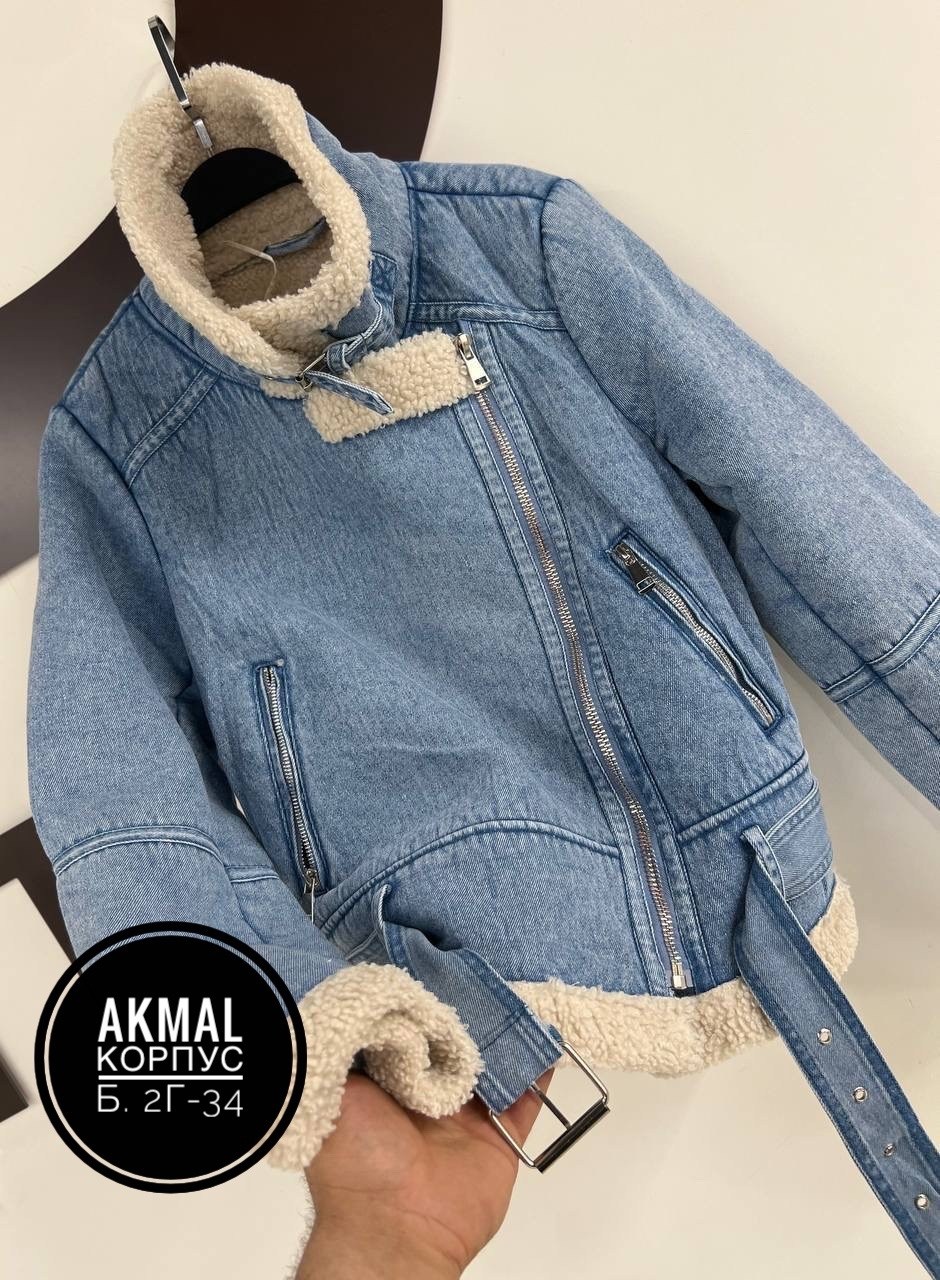 дубленка джинсовая,куртка джинсовая утеплённая konessstyle,дубленка женская,дубленка джинс,джинсовая куртка с овчиной женская