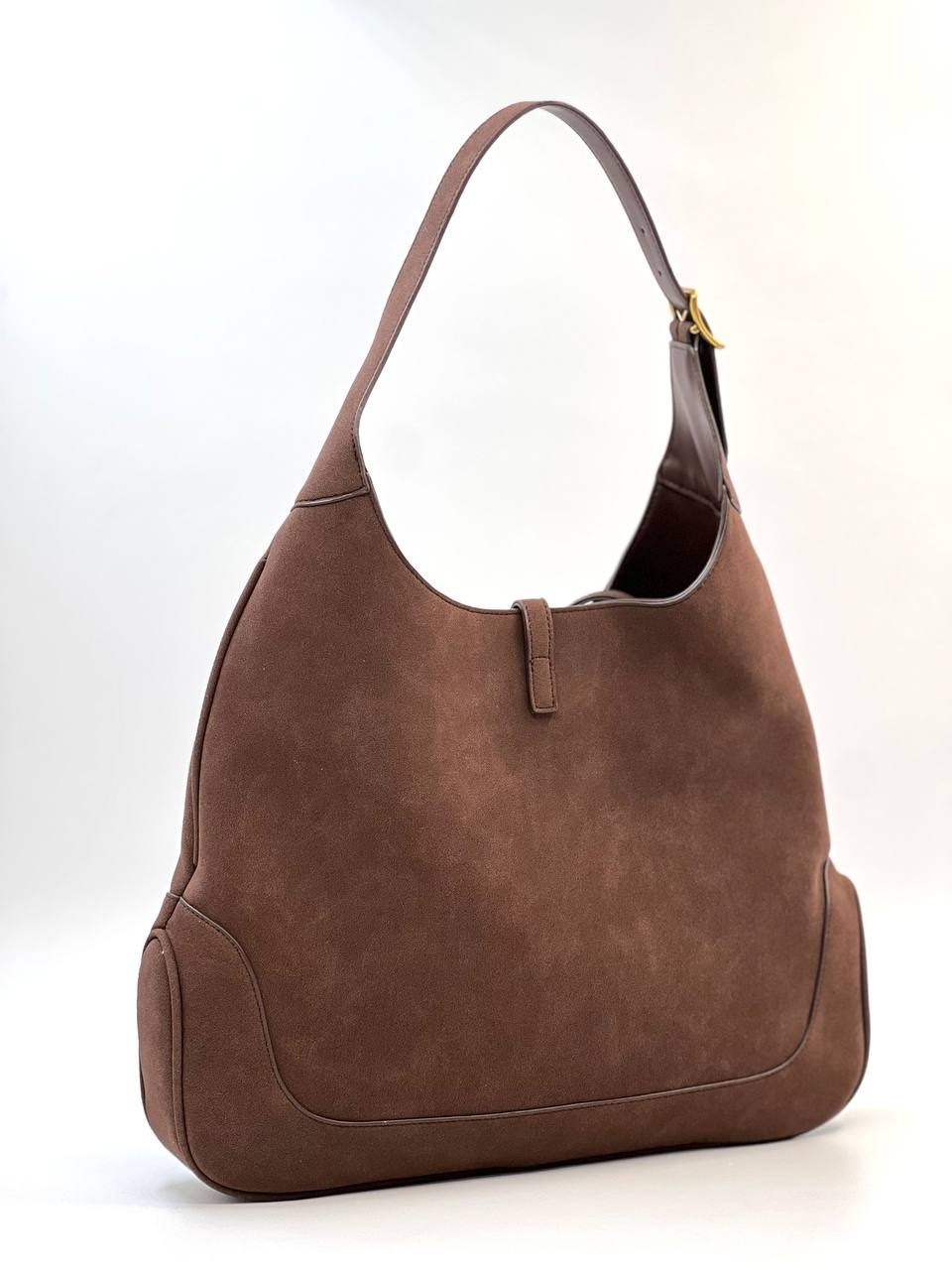 кожаная сумка-хобо le 5 à 7 saint laurent коричневый,женская замшевая сумка yves saint laurent 37x29 см,замшевая сумка,cумка saint laurent,сумка женская натуральная замша