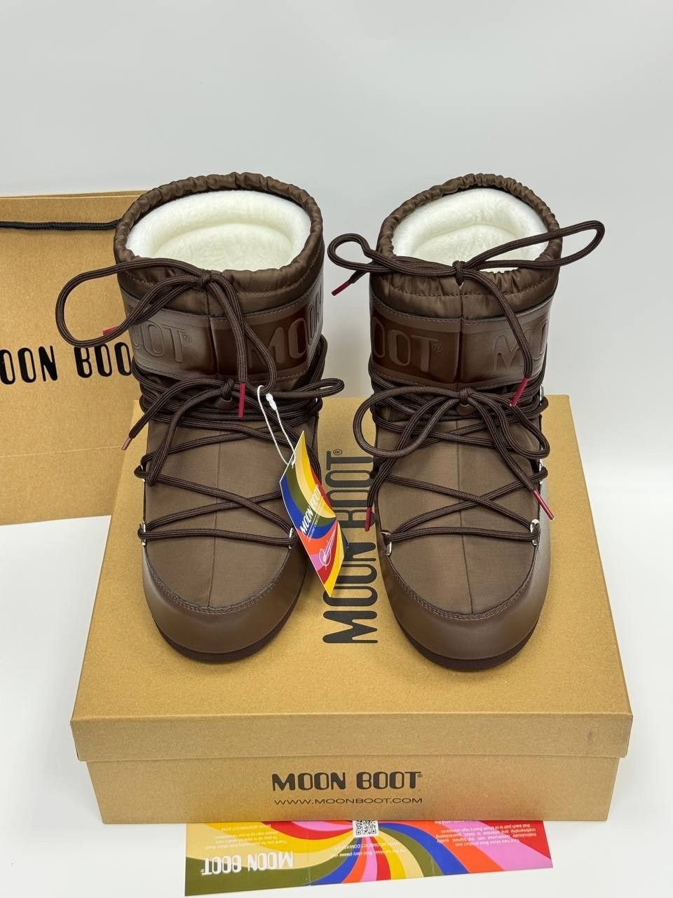 зимние ботинки moon boot,детские зимние ботинки icon nylon moon boot коричневый,ботинки moon boot,зимние ботинки icon moon boot kids коричневый,зимние сапоги moon boot