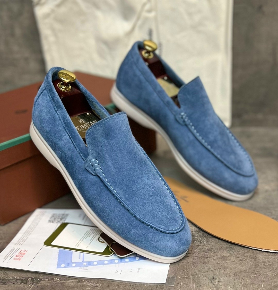 лоферы loro piana summer walk замшевые,,лоферы loro piana,мокасины лоро пиано мужские,лоферы из замши голубые