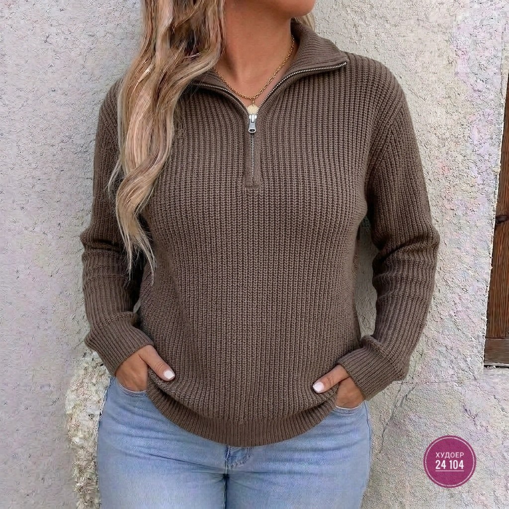 свитер с горлом на молнии оверсайз kk fashion,свитер женский,модные свитера,свитер с замком,свитер