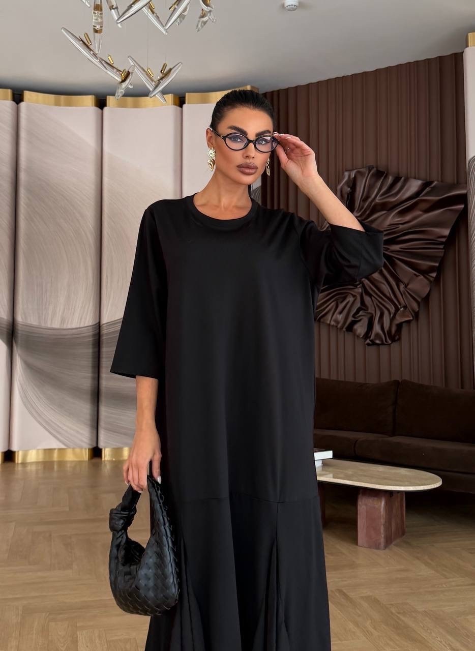 платье женская,длинное платье,платье балахон для полных,платье,черное платье