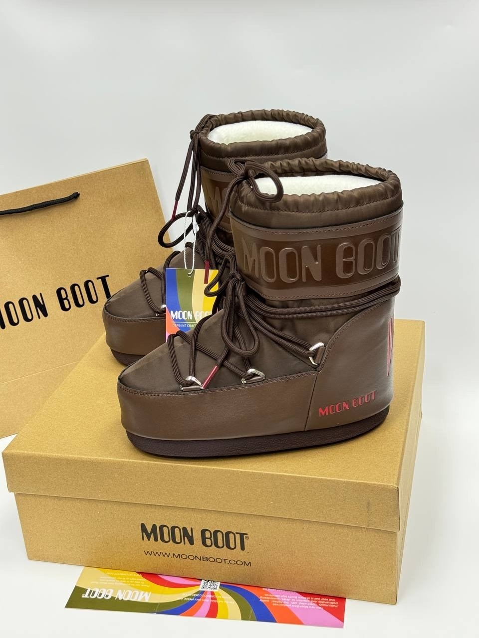 зимние ботинки moon boot,детские зимние ботинки icon nylon moon boot коричневый,ботинки moon boot,зимние ботинки icon moon boot kids коричневый,зимние сапоги moon boot