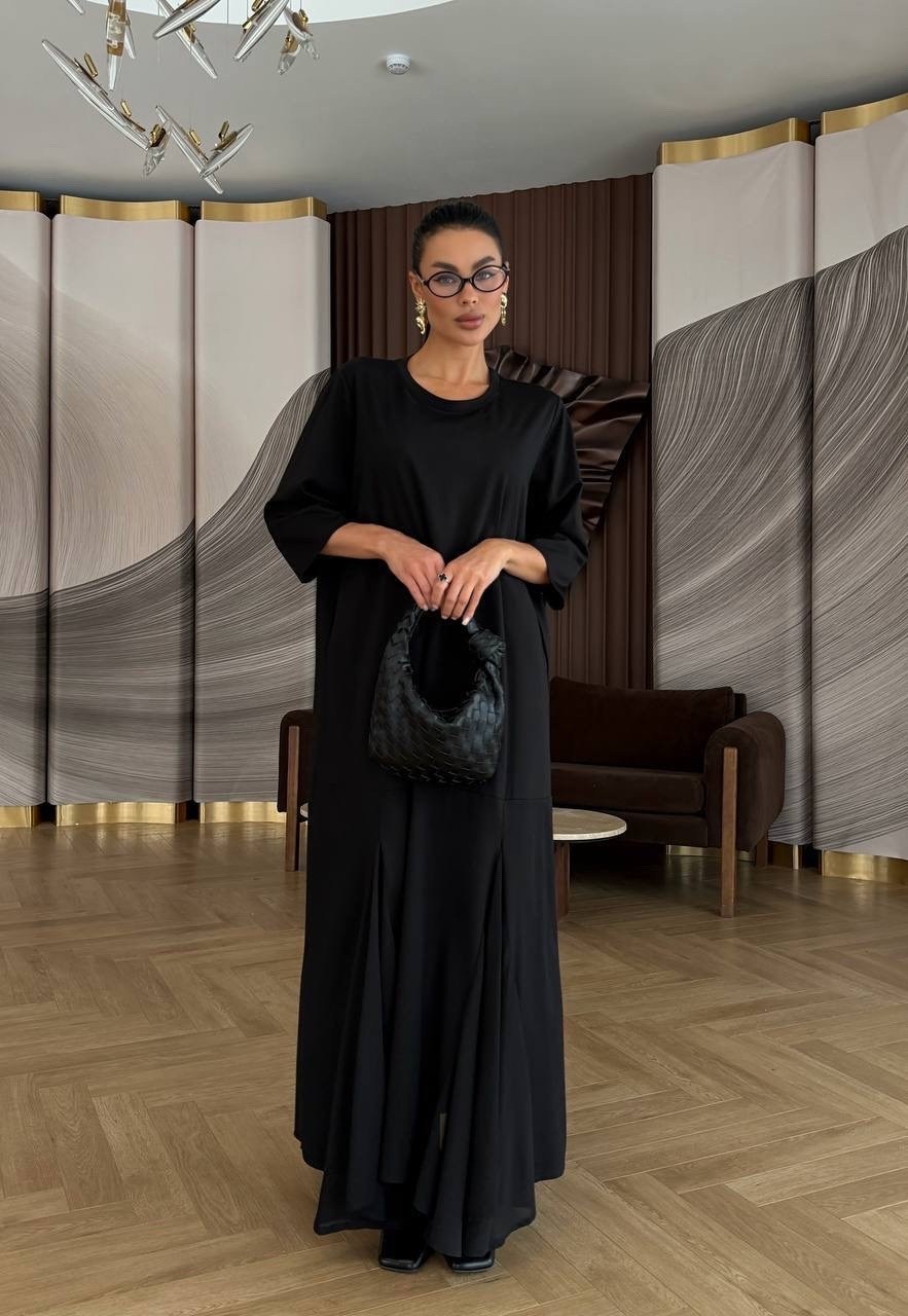 платье женская,длинное платье,платье балахон для полных,платье,черное платье