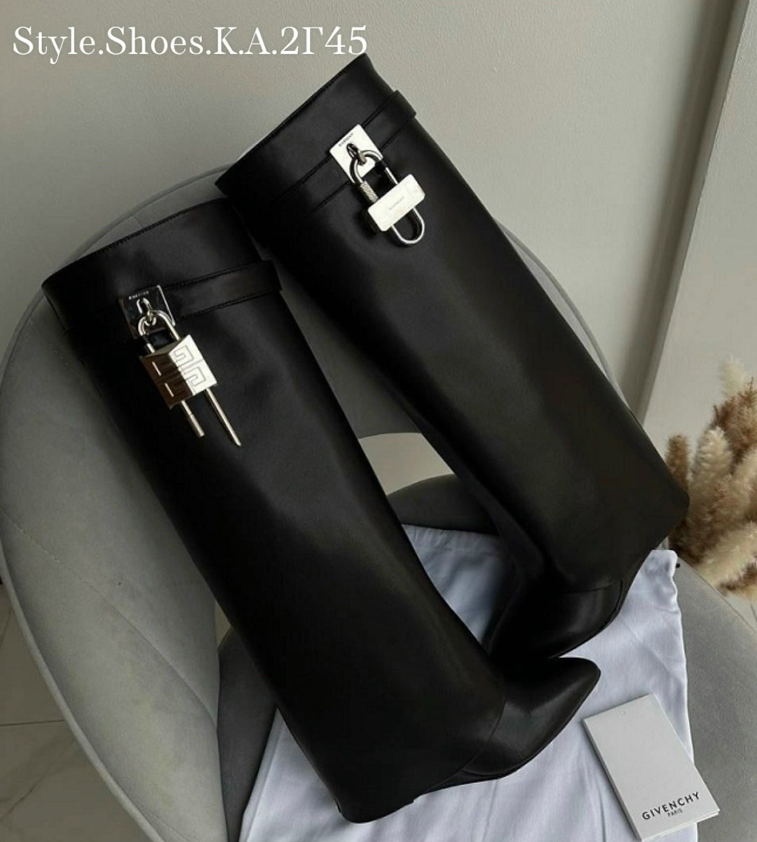 женские сапоги givenchy кожаные черные,женские сапоги givenchy кожаные черные lm-16170,givency черные кожаные сапоги,сапоги givenchy,женские сапоги givenchy с напуском