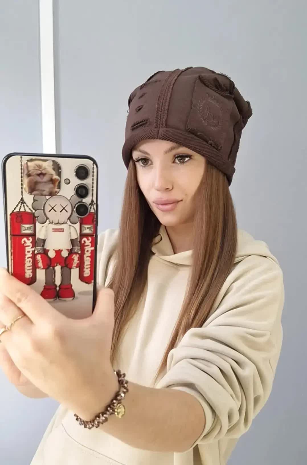 шапка женская,шапка зимняя женская,зимняя шапка бини,модная шапка,стильная шапка