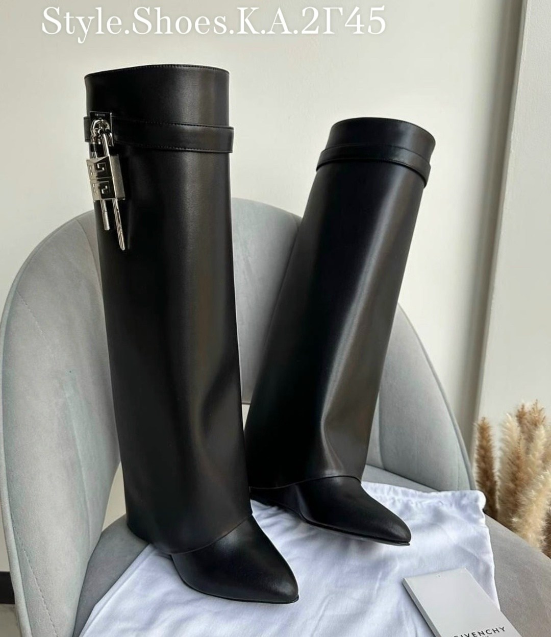 женские сапоги givenchy кожаные черные,женские сапоги givenchy кожаные черные lm-16170,givency черные кожаные сапоги,сапоги givenchy,женские сапоги givenchy с напуском