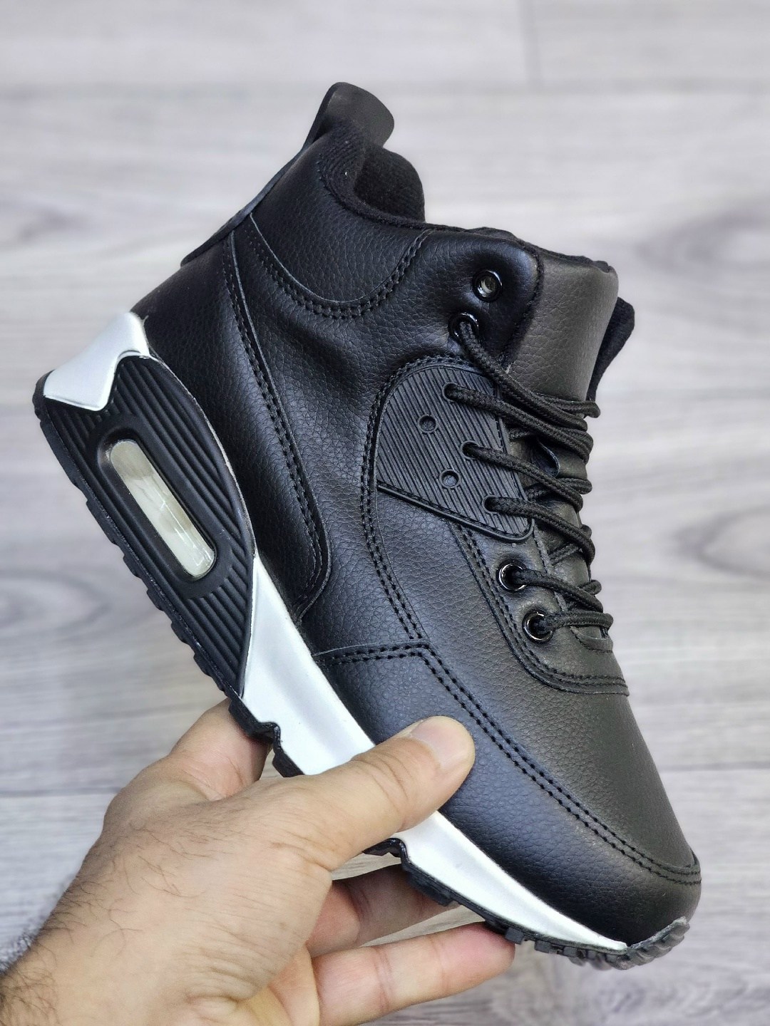 ,мужские зимние кроссовки nike а2253-2,мужской кроссовки,зимние кроссовки,мужские зимние кроссовки черного цвета найк