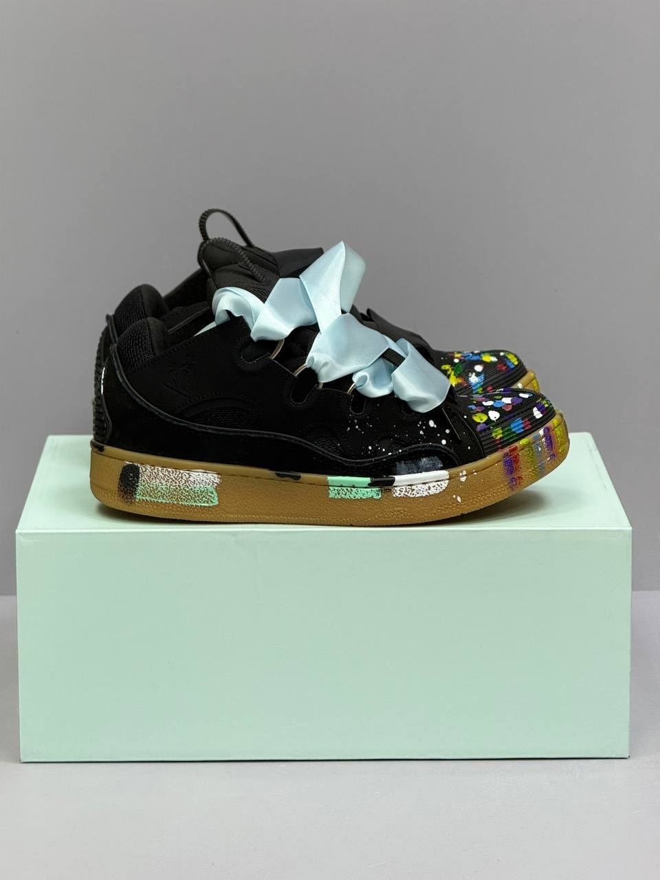 кроссовки lanvin leather curb gallery dept черный / мультиколор,кроссовки lanvin curb x gallery dept. leather sneakers,кроссовки lanvin,кроссовки,кроссовки lanvin gallery dept. x curb sneakers paint d