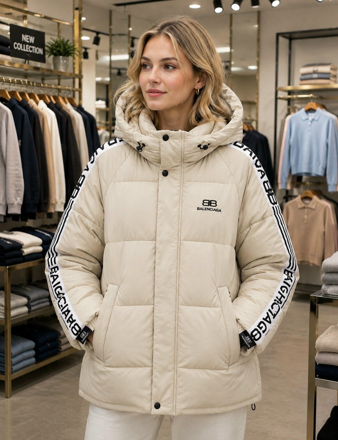 куртка зимняя оверсайз gabrielle store,куртка женская,женская зимняя куртка,пуховик женский,куртка женская бежевая