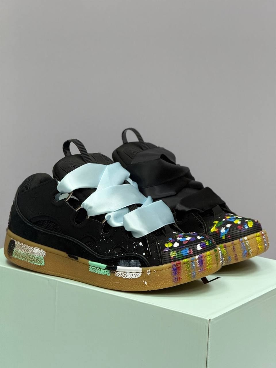 кроссовки lanvin leather curb gallery dept черный / мультиколор,кроссовки lanvin curb x gallery dept. leather sneakers,кроссовки lanvin,кроссовки,кроссовки lanvin gallery dept. x curb sneakers paint d