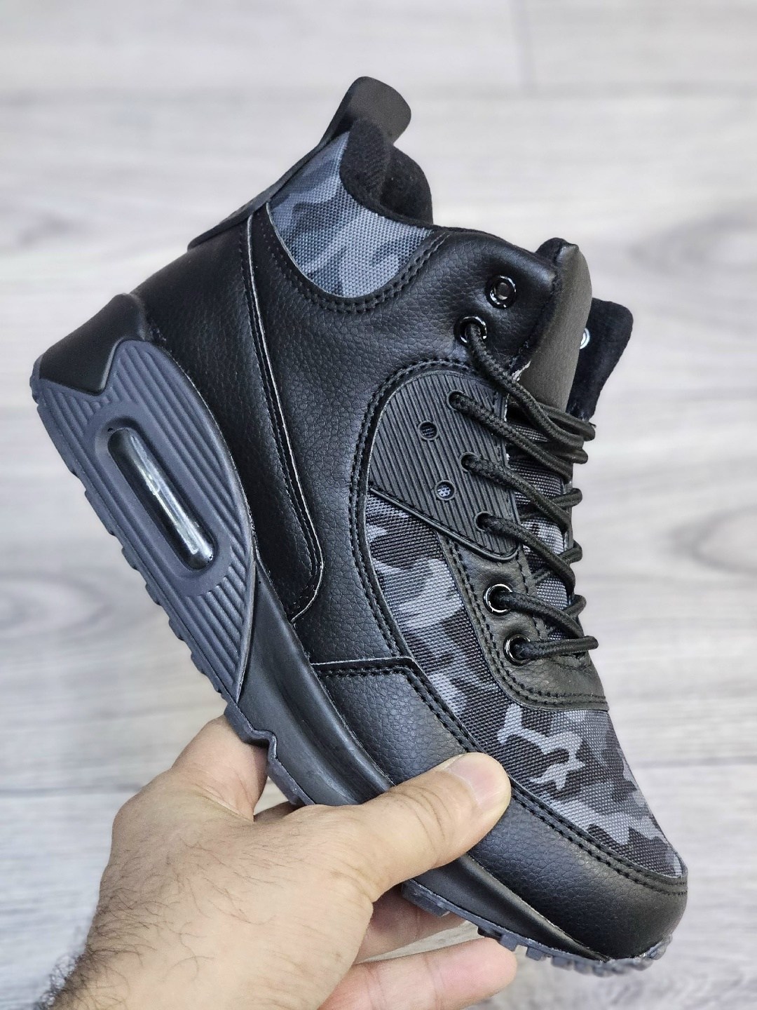 ,мужские зимние кроссовки nike а2253-2,мужской кроссовки,зимние кроссовки,мужские зимние кроссовки черного цвета найк