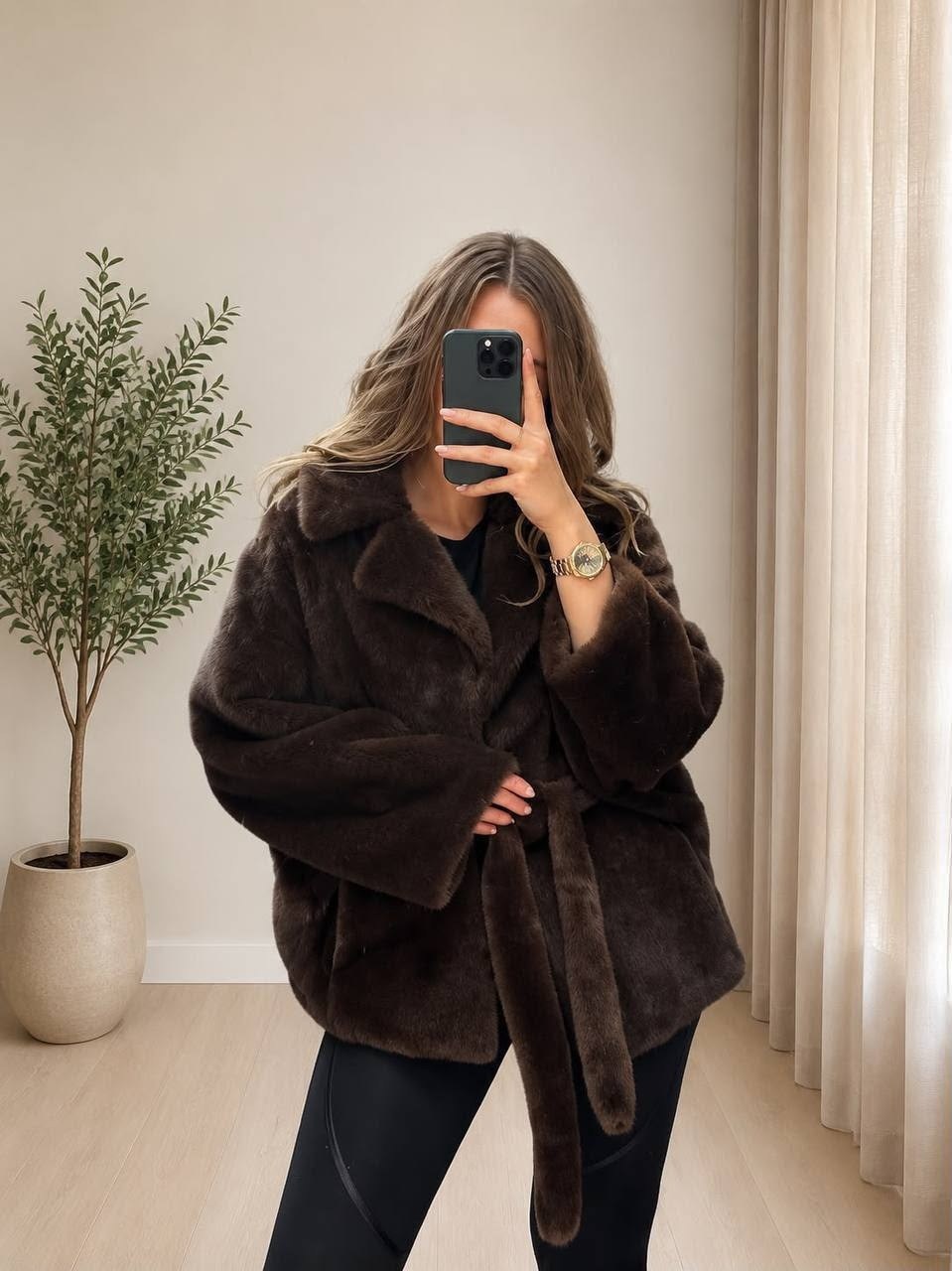 искусственная женская шуба,искусственная шуба,шуба искусственная dy fashion,искусственная шуба под норку,шуба искусственная норка с поясом